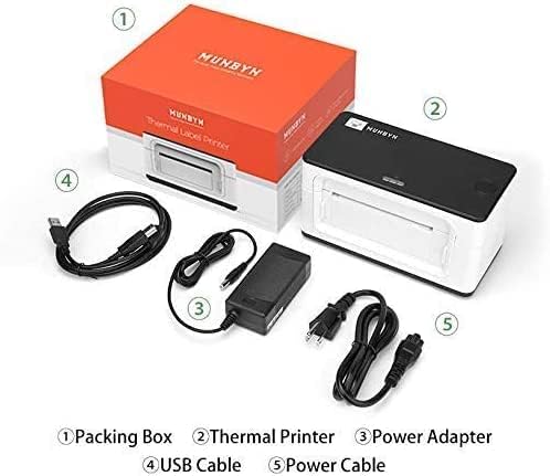 MUNBYN Thermal Label Printer Wireless – High-Speed 4x6 Shipping Label Printer for Shopify, Amazon, eBay, Etsy | Bluetooth & USB Portable Barcode Printer (White).