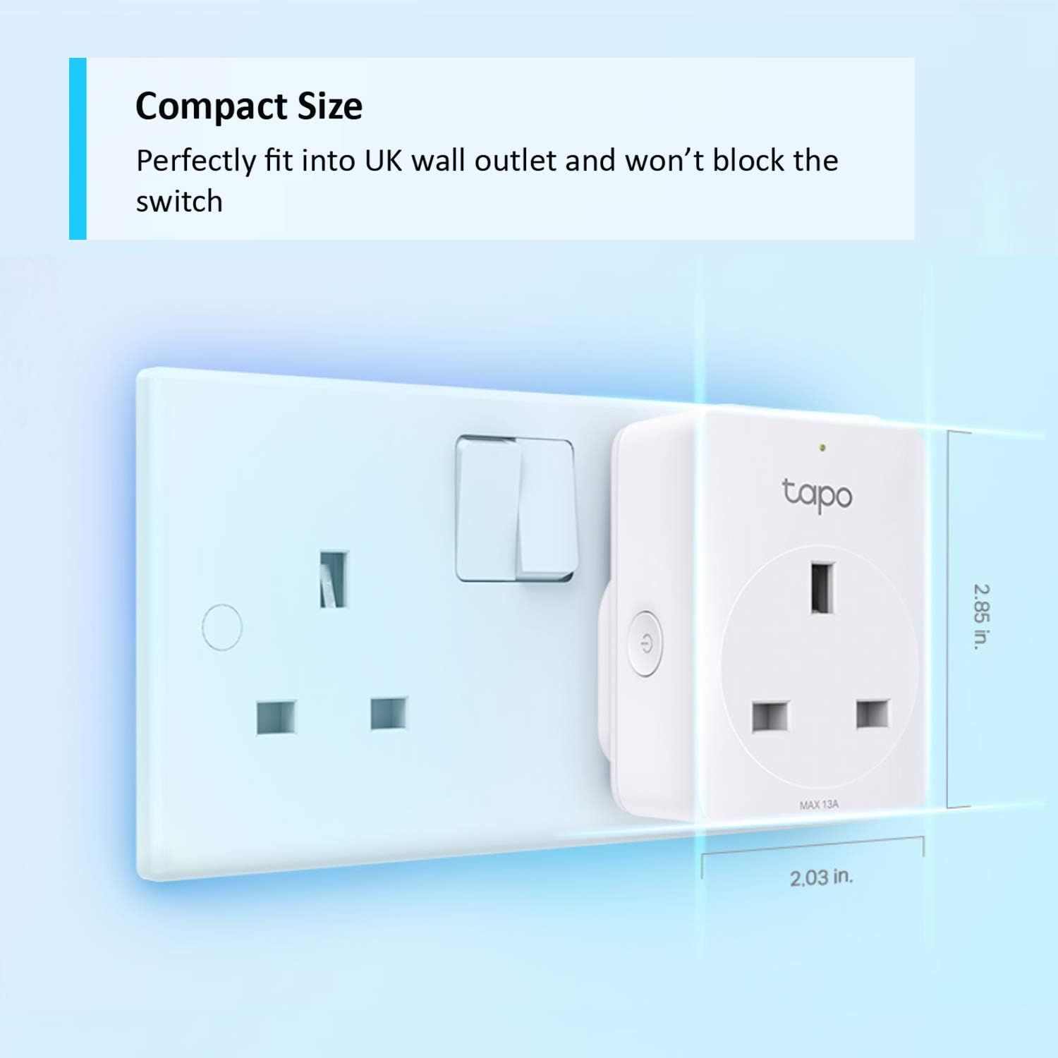 TP-Link Tapo P100 Smart Wi-Fi Plug, Works with Amazon Alexa & Google Home, Wireless Remote Control Socket, Device Sharing, No Hub Required, Energy Efficient Smart Outlet