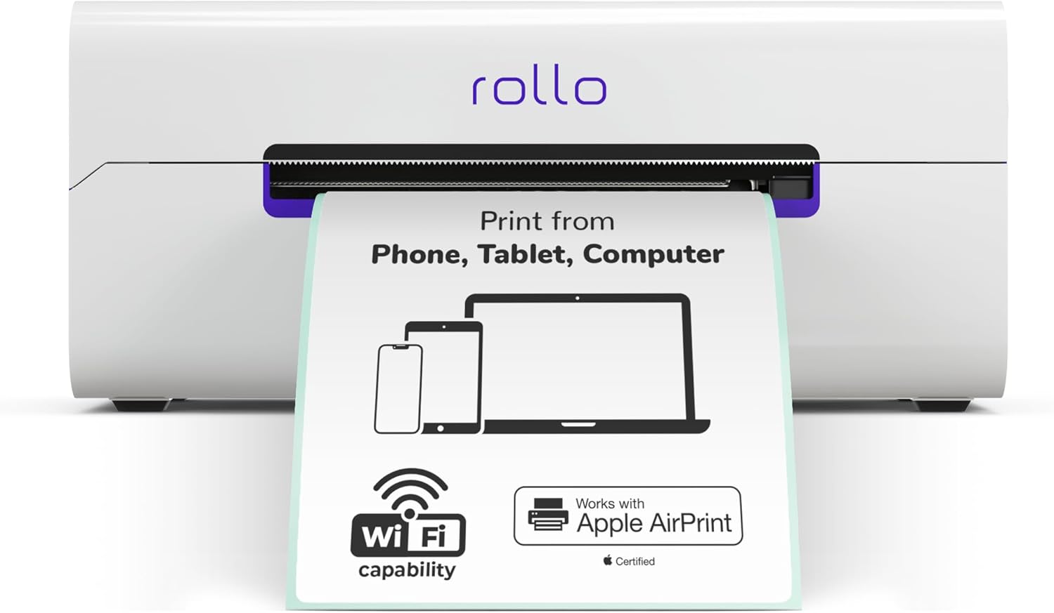 Rollo Wireless Label Printer 4x6 – WiFi Thermal Shipping Label Printer with AirPrint for iPhone, iPad, Mac, Compatible with Windows, Android, Chromebook & Linux.