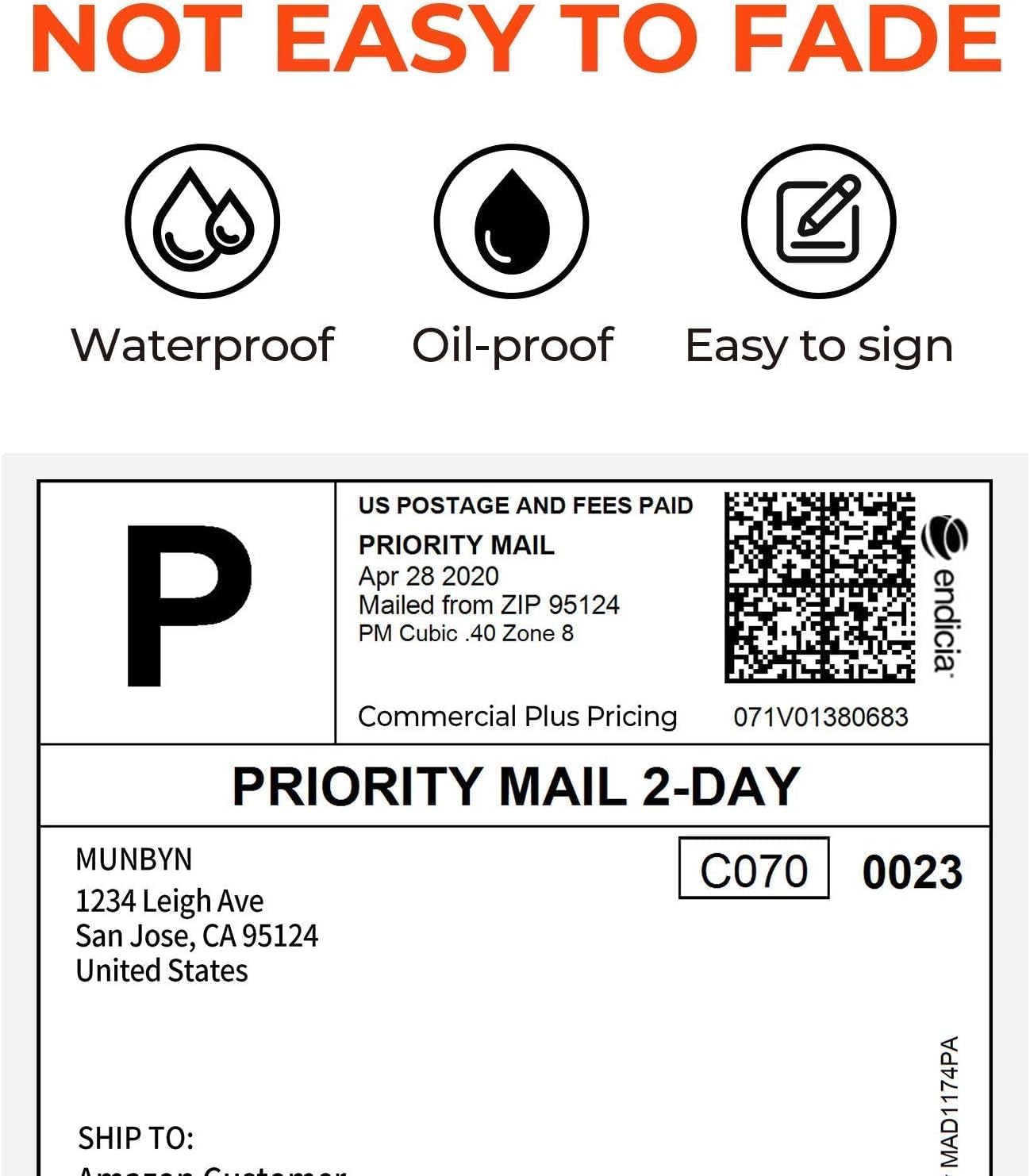 MUNBYN 4x6 Thermal Shipping Labels – Pack of 500 Fanfold Direct Labels, Commercial Grade Adhesive, Compatible with Thermal Printers for Shipping, Packaging & E-commerce