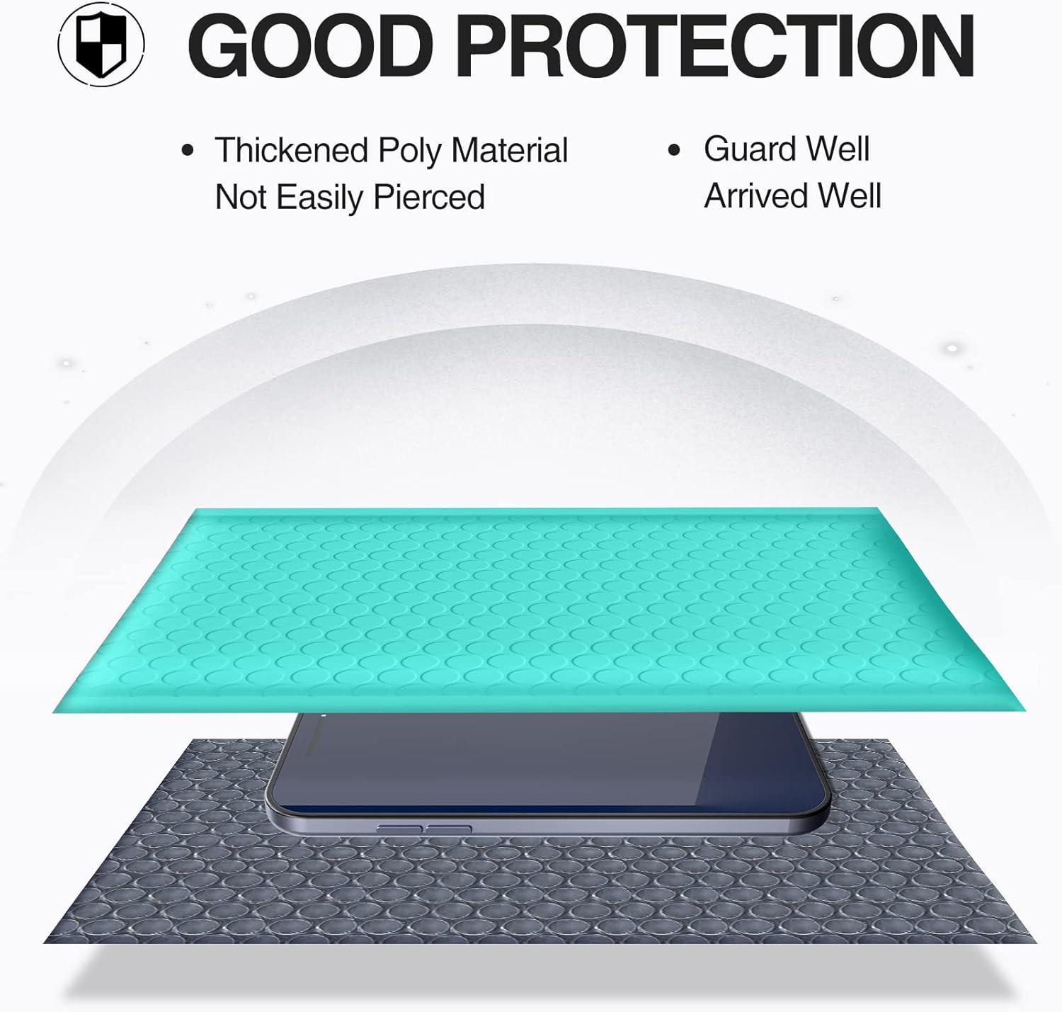 UCGOU 4x8 Inch Teal Poly Bubble Mailers 50 Pack | Self-Seal Padded Shipping Envelopes | Waterproof, Tear-Resistant Small Mailing Bags for Jewelry, Cosmetics & Small Business Packaging