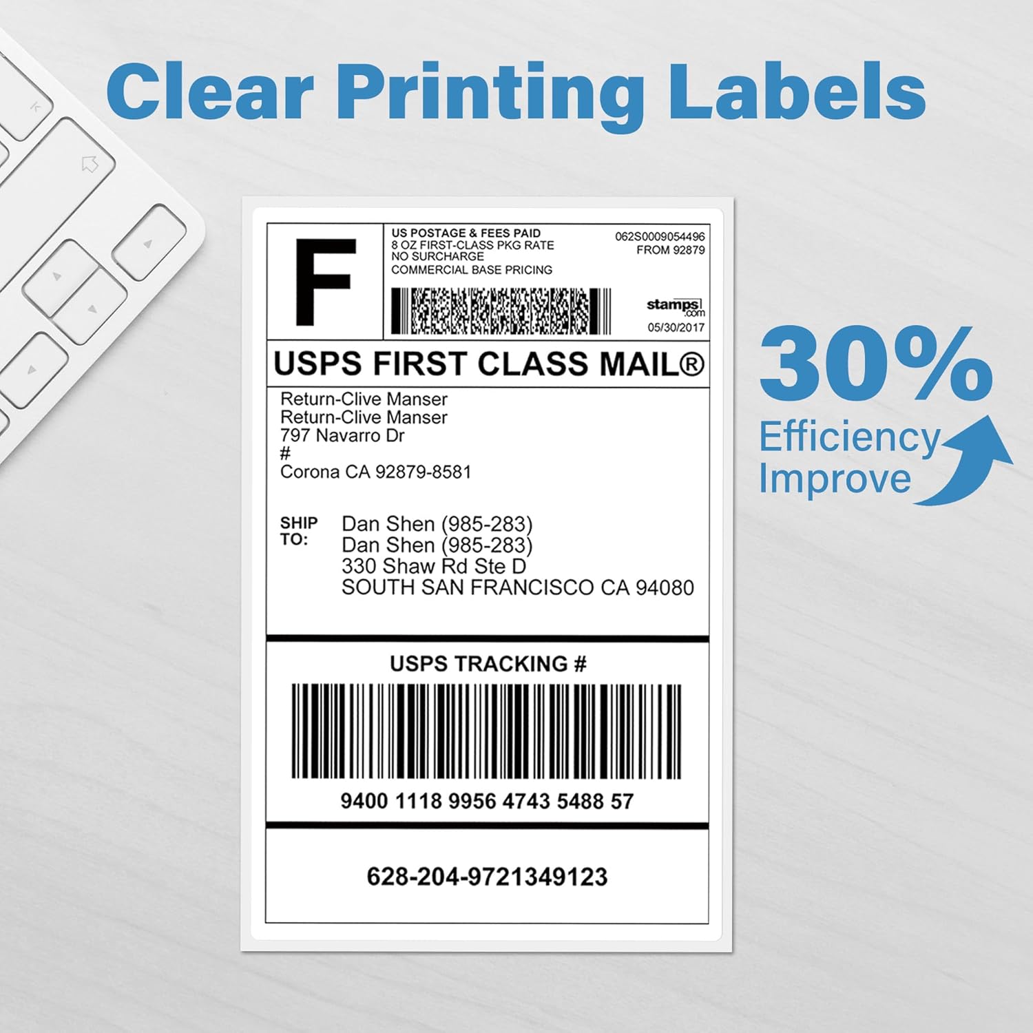 LotFancy 4x6 Direct Thermal Shipping Labels – 4 Rolls (1000 Labels Total, 250/Roll), 1" Core, Perforated White Mailing Labels Compatible with Zebra 2844, ZP-450, ZP-500, ZP-505 Printers