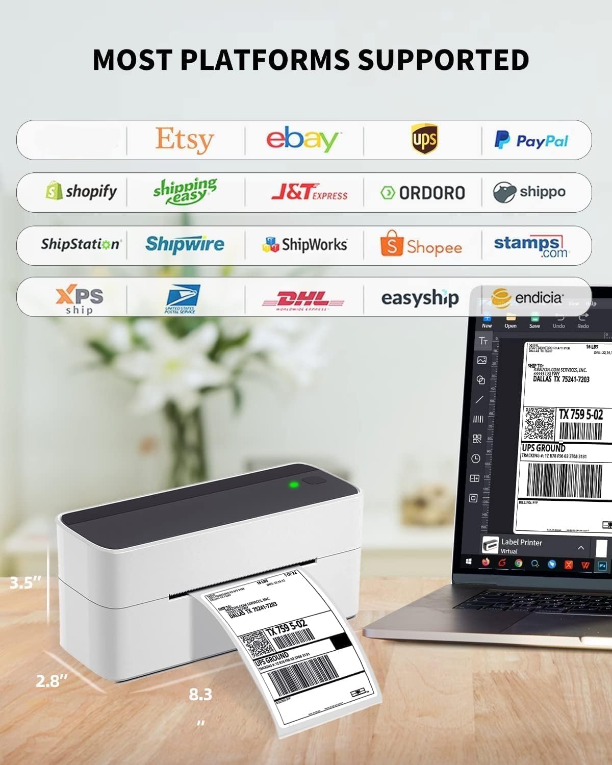 Phomemo Bluetooth Thermal Label Printer for Shipping – Wireless 4x6 Shipping Label Printer for Small Business, Compatible with iPhone, Android, iPad & PC, Works with Amazon, eBay, Shopify, USPS, DHL, Temu