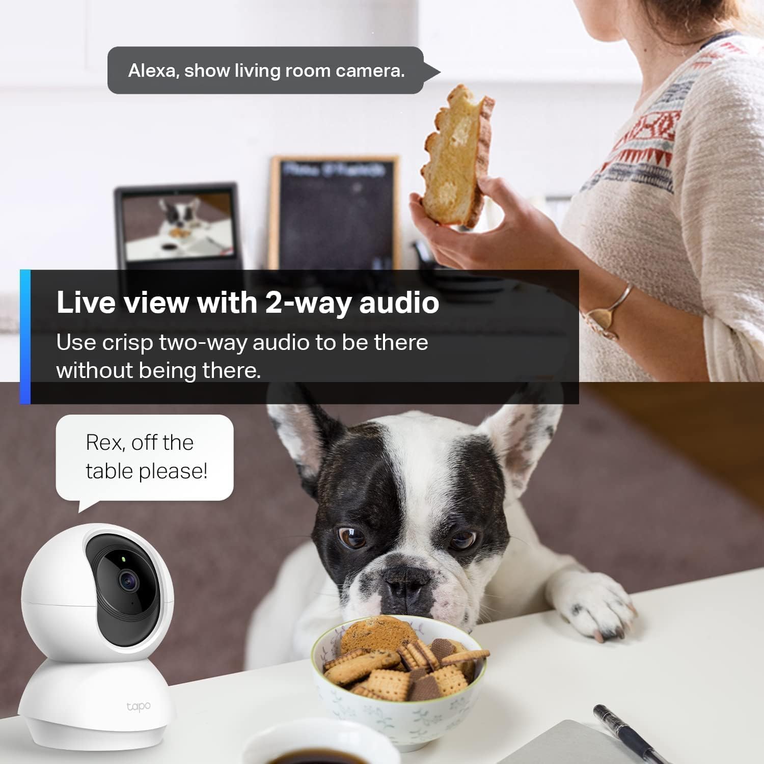 TP-Link TP-Link Tapo C200 1080p Pan/Tilt Smart Security Camera – 360° Rotational View, Motion Tracking, Baby Cry Detection, 2-Way Audio, Night Vision, Works with Alexa & Google Home