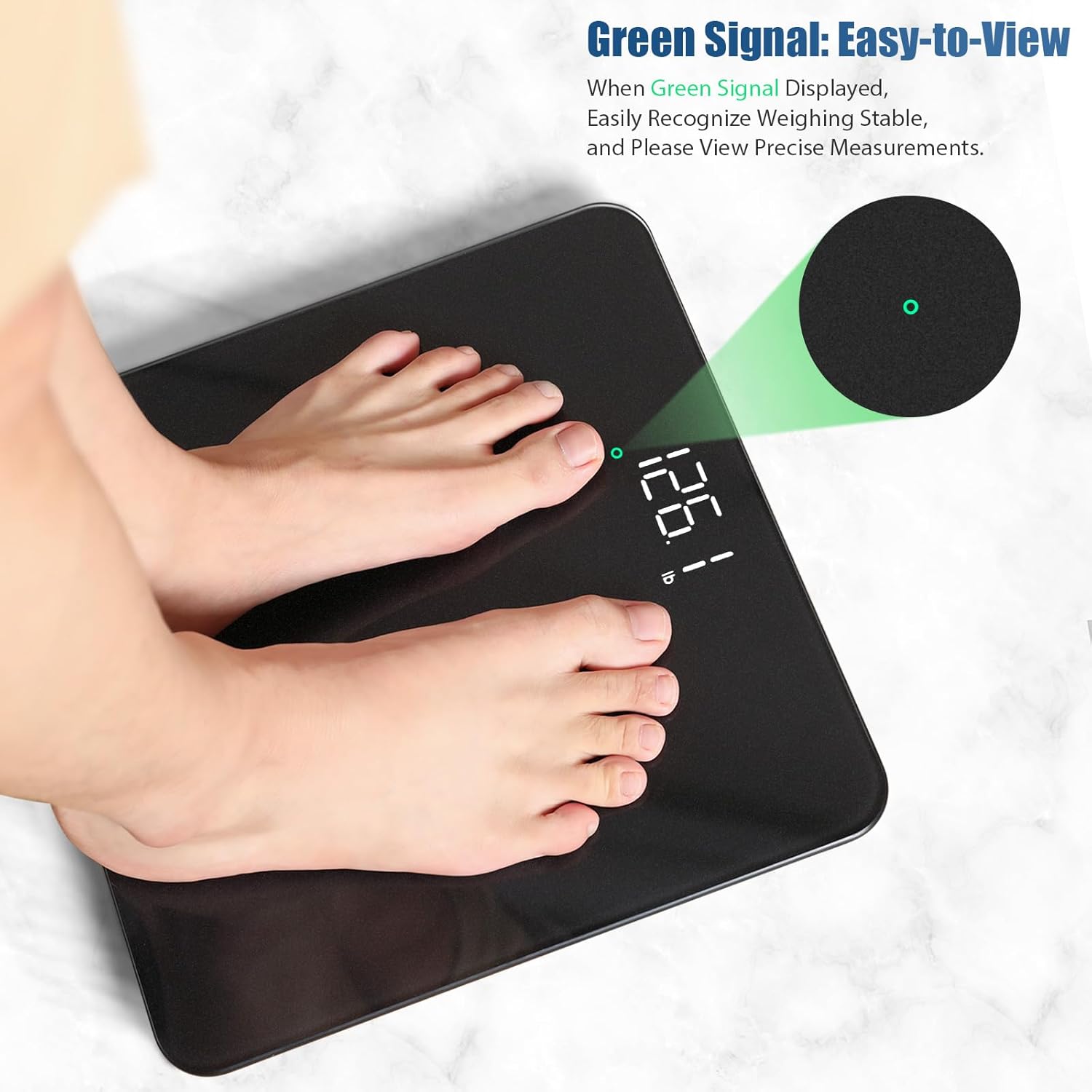 Vitafit Digital Weight Scale High Precision 0.05kg Accuracy Bathroom Weighing Machine, LED Display Step-On Technology, 182kg Capacity, Battery Included, Silver Black