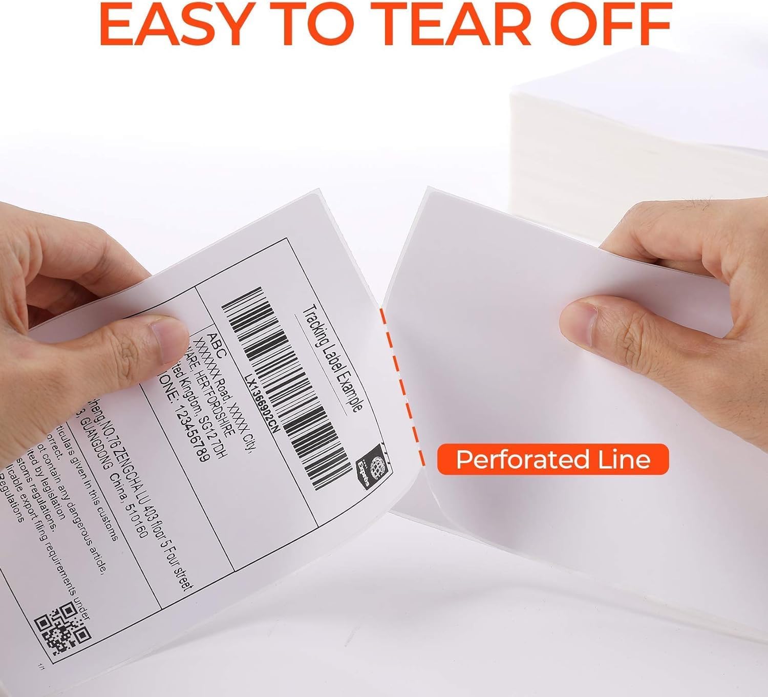 MUNBYN 4x6 Thermal Shipping Labels – 500 Fanfold Direct Thermal Labels, Commercial Grade, Perforated, BPA-Free, Compatible with Zebra, Rollo, MUNBYN Printers
