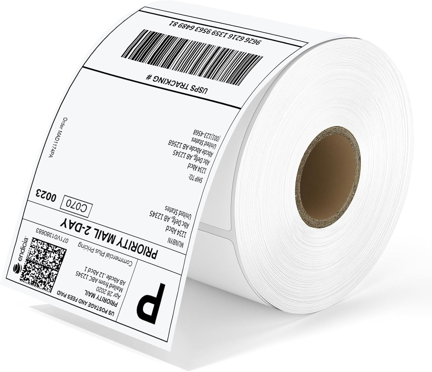 MUNBYN 4x6 Thermal Shipping Labels – 500 Per Roll, Direct Thermal Printer Labels, Commercial Grade Adhesive Mailing Labels for Zebra, Rollo & MUNBYN Printers