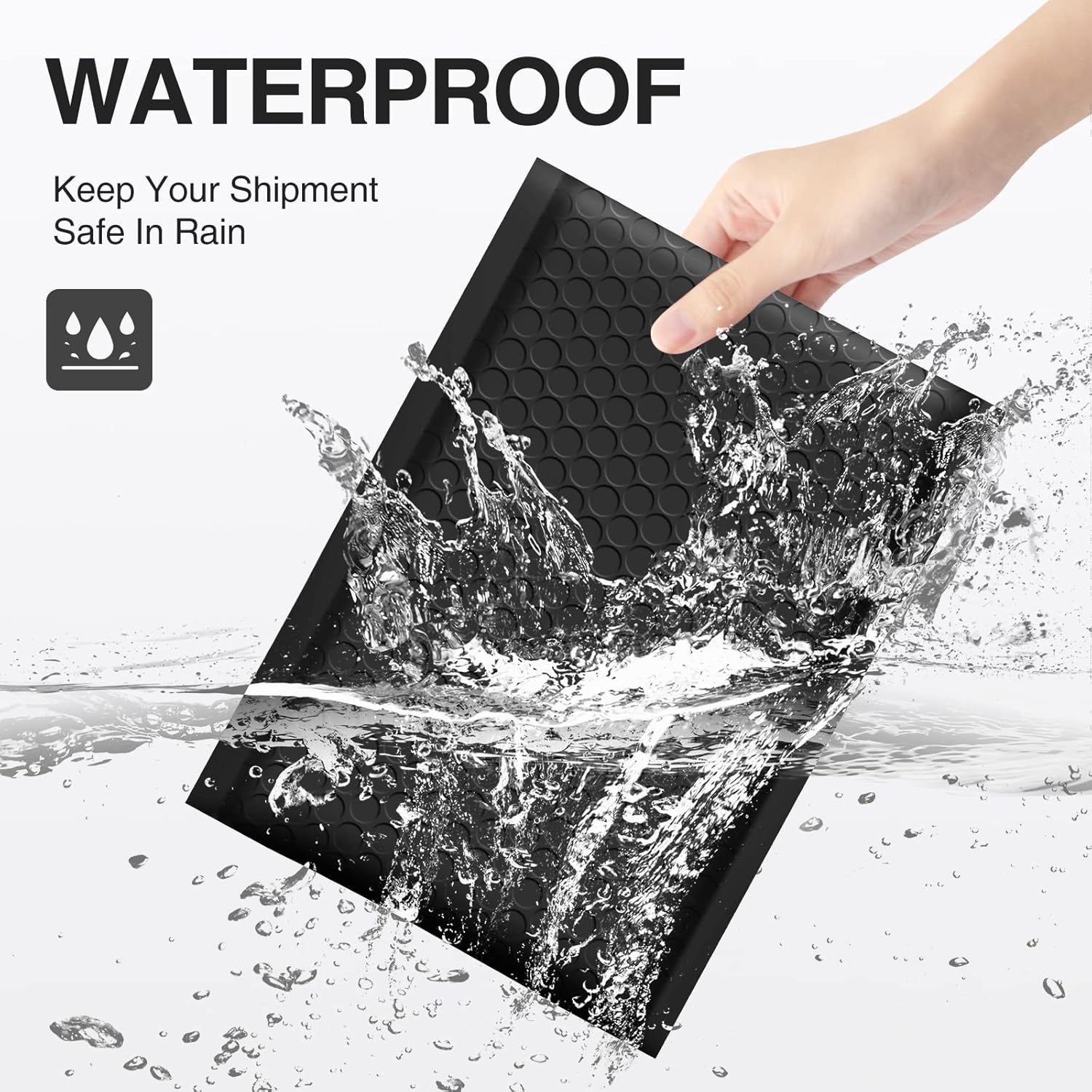 UCGOU 4x8 Inch Black Poly Bubble Mailers (50 Pack) – Self-Seal Padded Shipping Envelopes, Waterproof & Tear-Resistant Mailing Bags for Small Business Packaging
