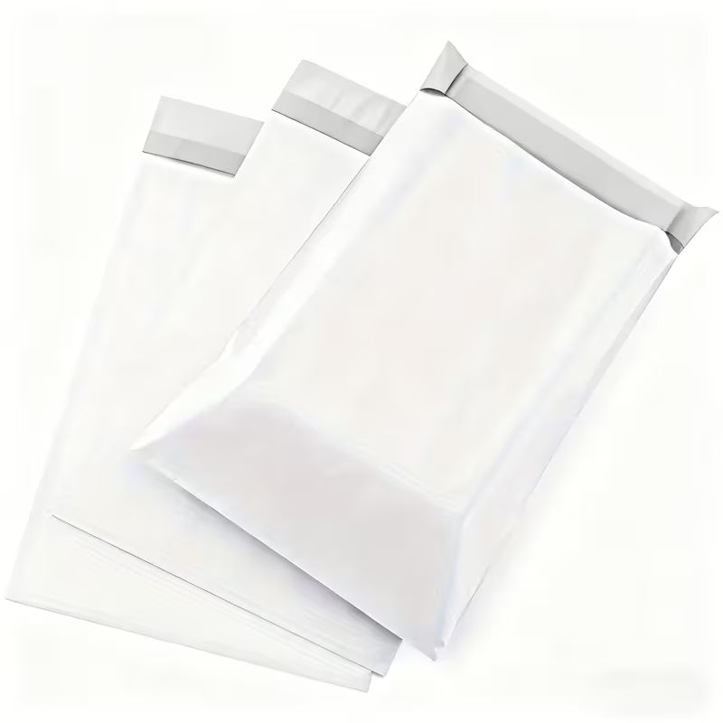 20PCS White Self-Sealing Mailing Bags – Thickened Poly Mailers with Reinforced Edges, Mixed Sizes Oversized Shipping Bags for Clothing Packaging & Commercial Use.