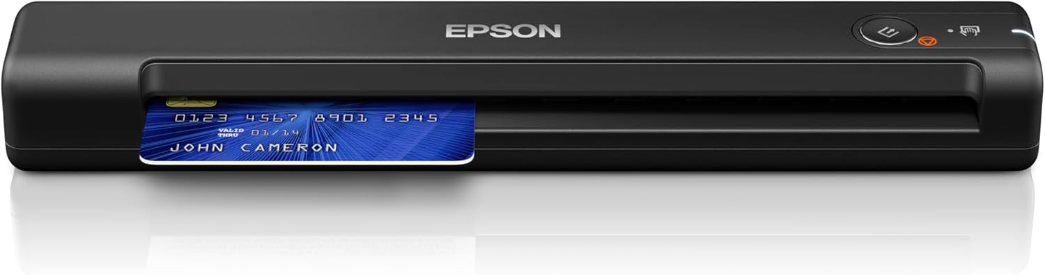 Epson WorkForce ES-50 Portable Document Scanner, USB Powered Lightweight Sheetfed Scanner for Receipts, Documents & Business Travel, Black