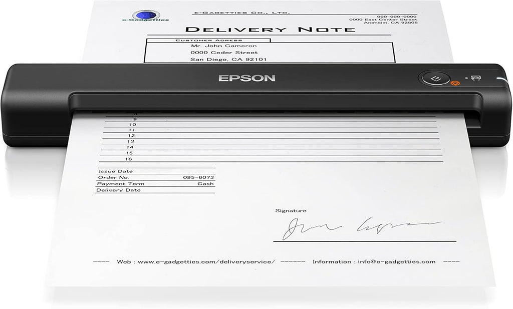 Epson WorkForce ES-50 Portable Document Scanner, USB Powered Lightweight Sheetfed Scanner for Receipts, Documents & Business Travel, Black