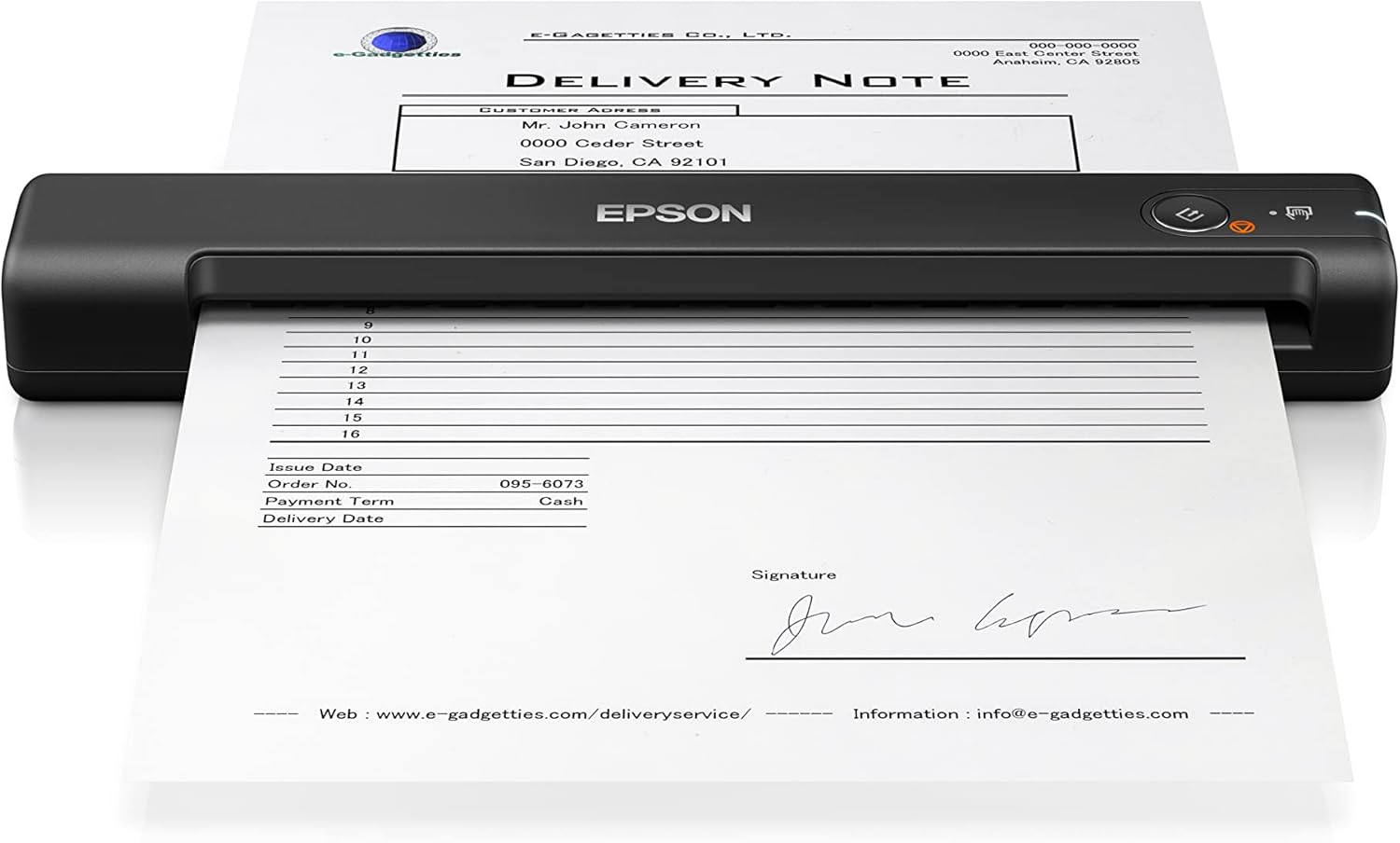Epson WorkForce ES-50 Portable Document Scanner, USB Powered Lightweight Sheetfed Scanner for Receipts, Documents & Business Travel, Black