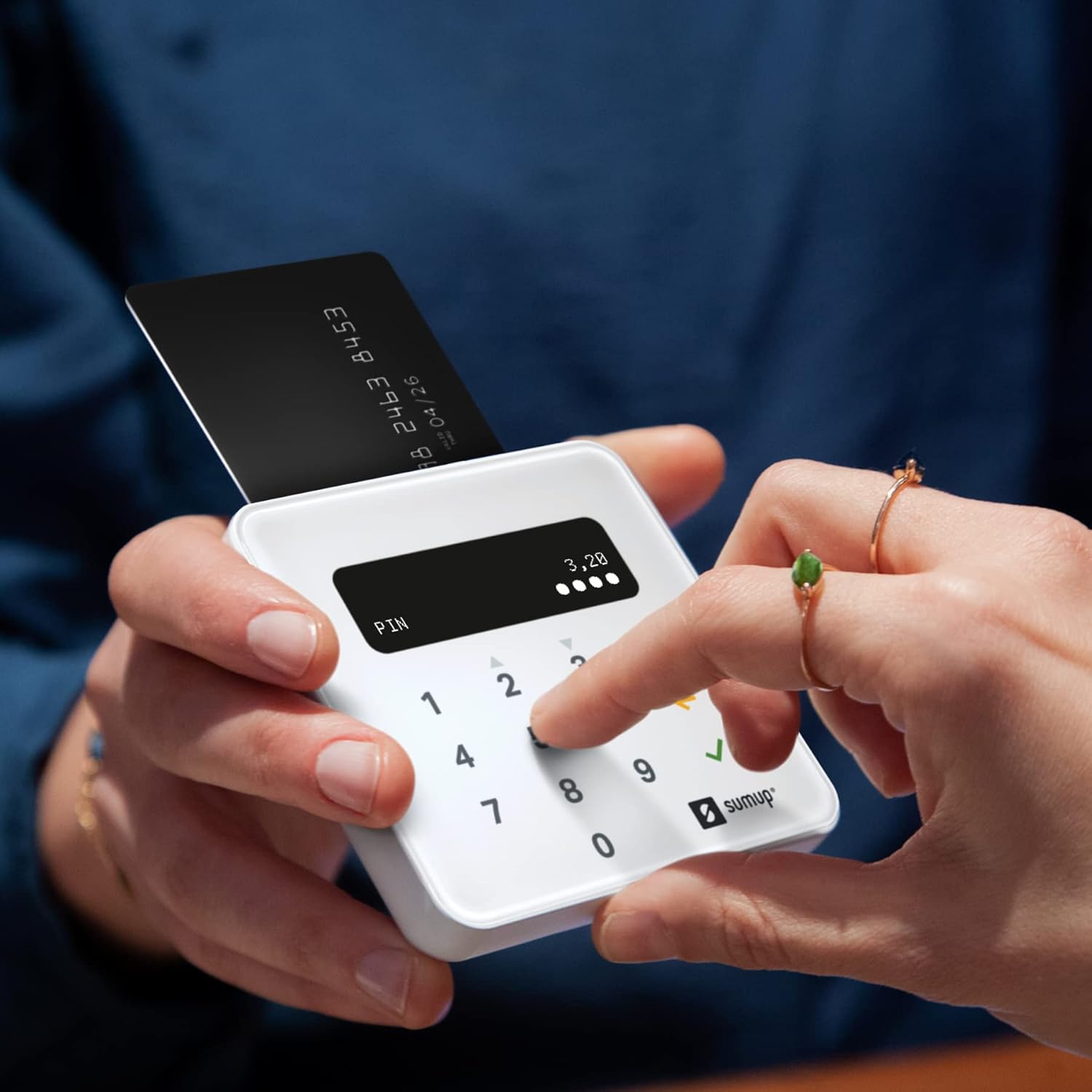 SumUp Air Card Reader – Portable Mobile POS Terminal for Contactless Payments | NFC RFID Credit & Debit Card Reader | Supports Apple Pay & Google Pay | Wireless Payment Device for Small Business