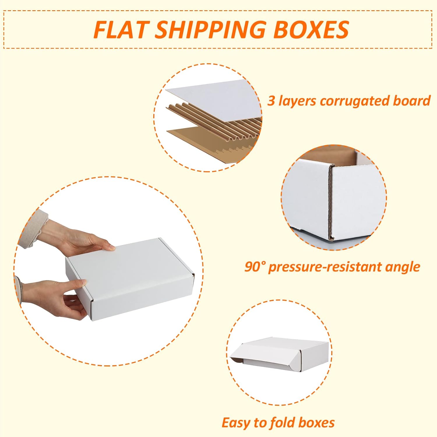 HORLIMER 9x6x2 Inch Shipping Boxes (25 Pack) – White Corrugated Cardboard Literature Mailers, Durable Packing Boxes for Small Business, E-commerce & Gift Packaging