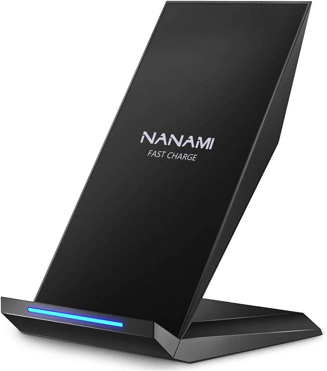NANAMI Fast Wireless Charging Stand, Qi Certified 15W Wireless Charger for iPhone 17–8 & Samsung Galaxy S25–S21 Ultra, Adjustable Charging Dock for Phones, Black