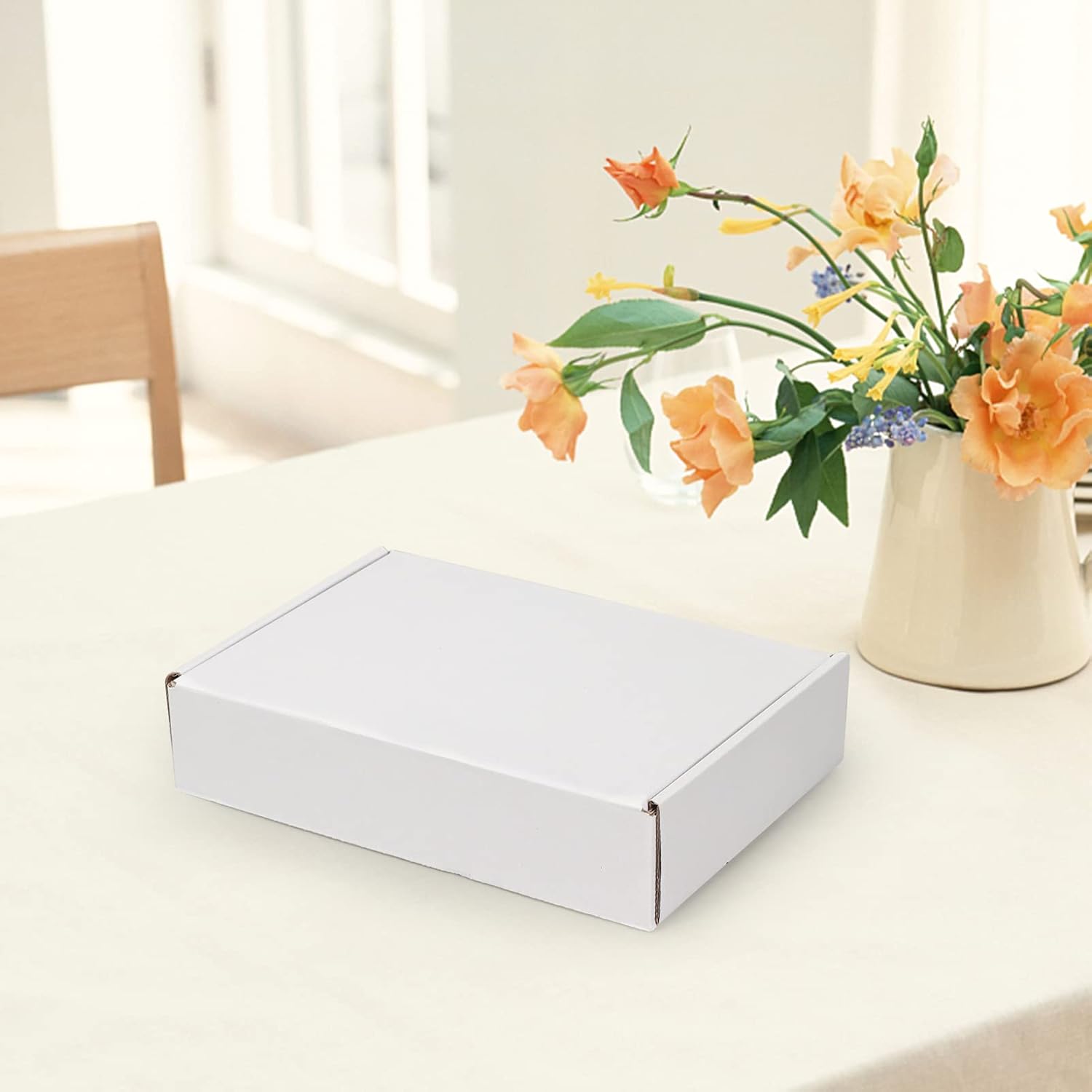 HORLIMER 9x6x2 Inch Shipping Boxes (25 Pack) – White Corrugated Cardboard Literature Mailers, Durable Packing Boxes for Small Business, E-commerce & Gift Packaging