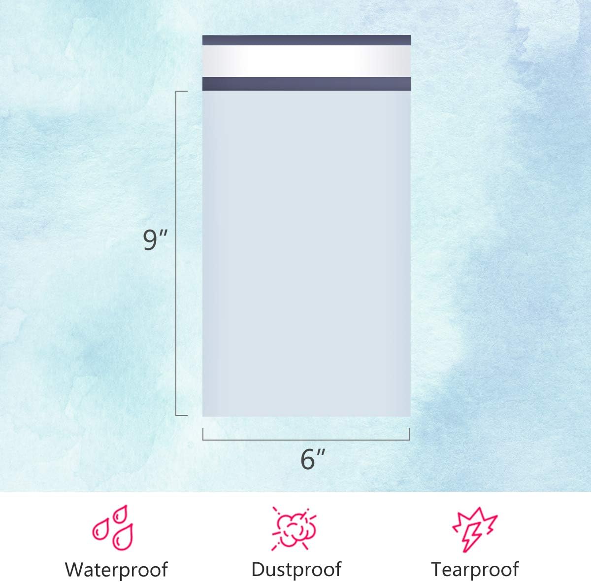 UCGOU 6x9 Inch White Poly Mailers – 200 Pack Self-Sealing Shipping Bags | Waterproof & Tear-Resistant Mailing Envelopes for Small Business Packaging