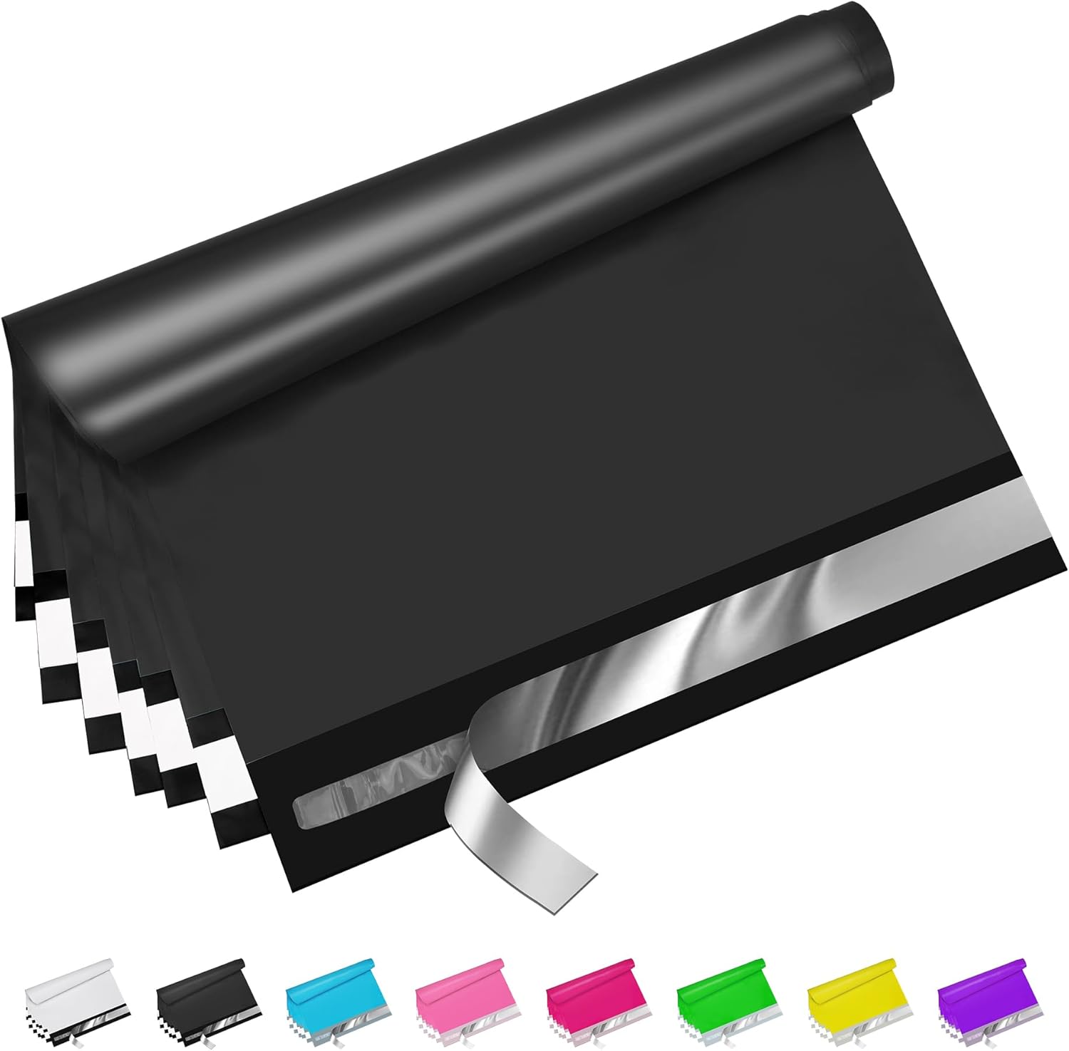 Black Poly Mailers 6x9 Inch (100 Pack) – Self-Sealing Waterproof Shipping Bags with Strong Adhesive, Durable Privacy Mailer Envelopes for Clothing & Small Business Packaging