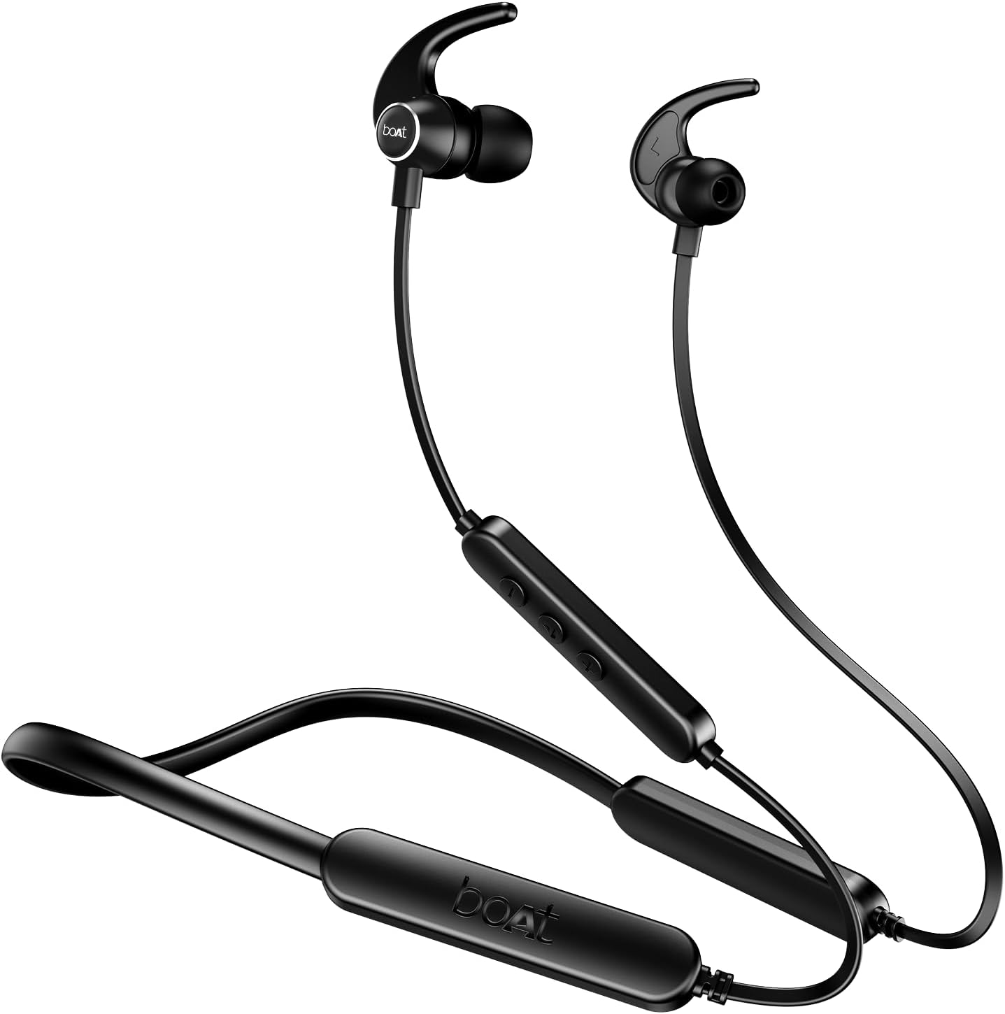 boAt Rockerz 255 Pro+ Bluetooth Wireless In-Ear Earphones (Active Black) – 60H Playback, ASAP Fast Charge, IPX7 Waterproof, Dual Pairing, Bluetooth 5.2 Neckband Headphones