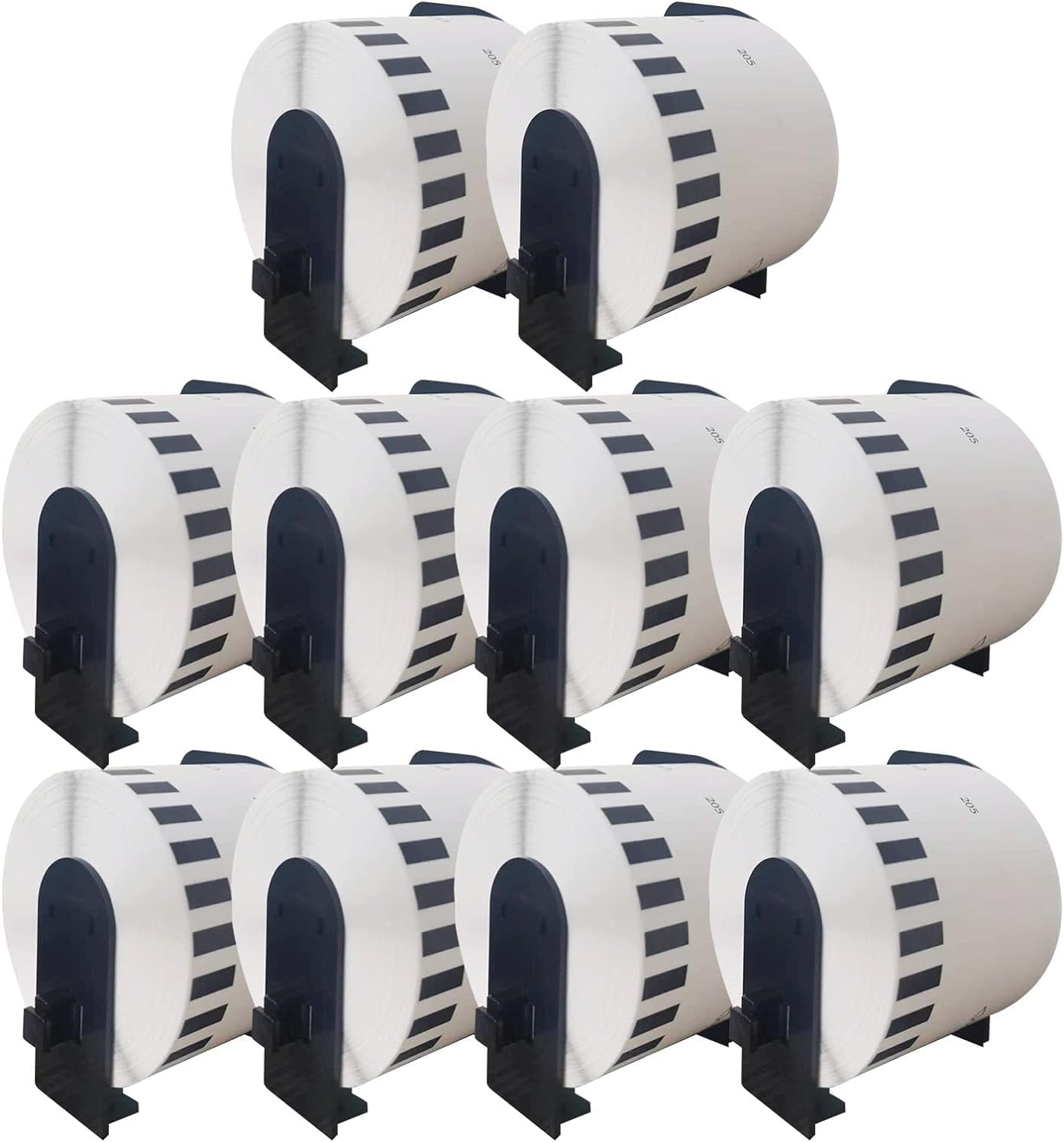 10 Rolls DK-22205 Continuous Paper Labels 62mm x 30.48m – Black on White Compatible with Brother QL-500, QL-550, QL-570, QL-650TD, QL-700, QL-710W, QL-720NW, QL-800, QL-810W, QL-820NWB, QL-1050, QL-1060N, QL-1100, QL-1110NWB