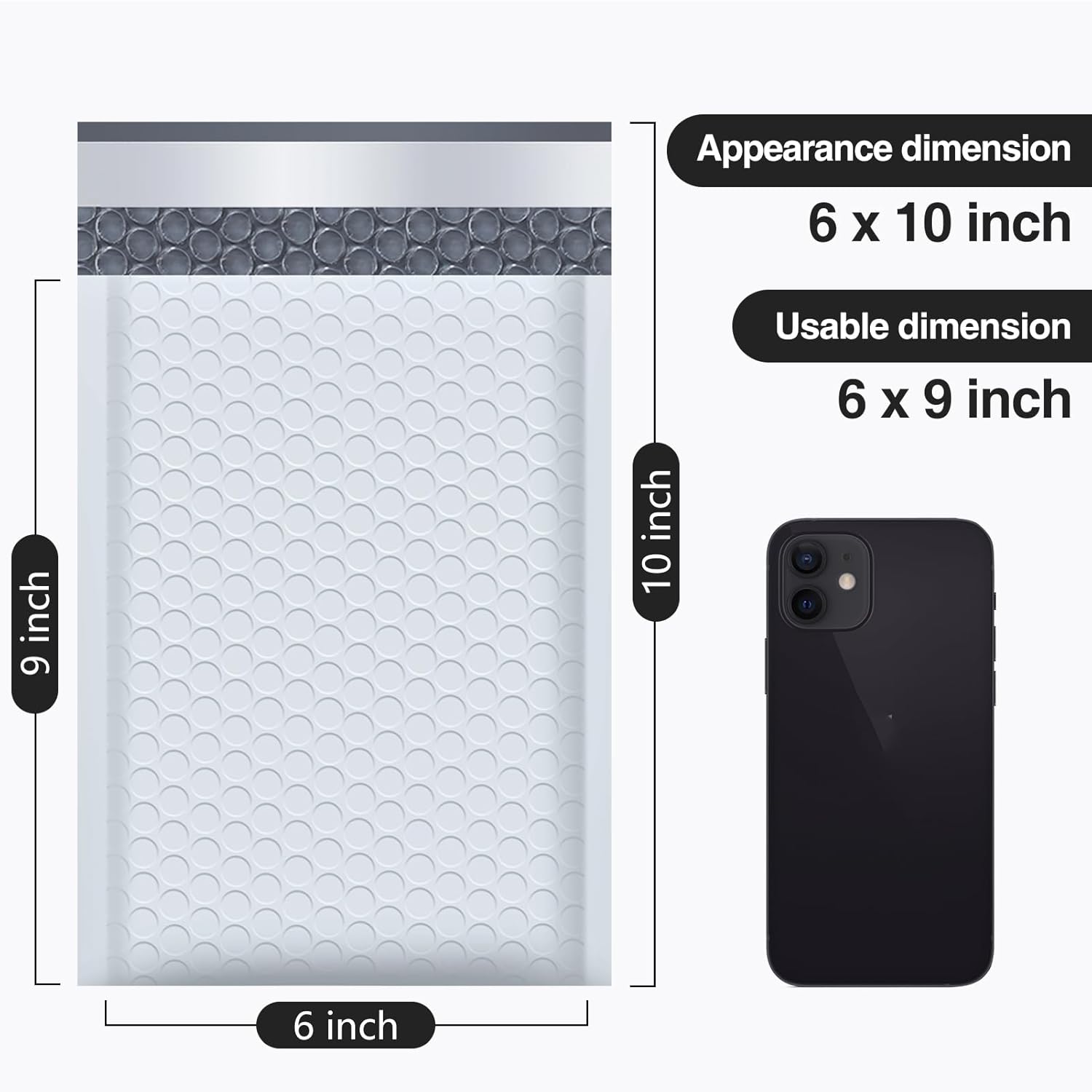 UCGOU 6x10 Inch White Poly Bubble Mailers (25 Pack) – Padded Shipping Envelopes, Self-Seal Waterproof & Tear-Resistant Mailing Bags for Small Business Packaging