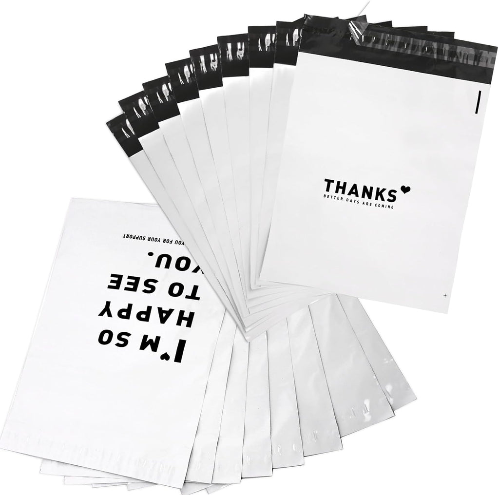 200 PCS Poly Mailers Shipping Bags 25x35CM – Self-Sealing Waterproof Courier Envelopes for E-commerce Packaging & Business Use