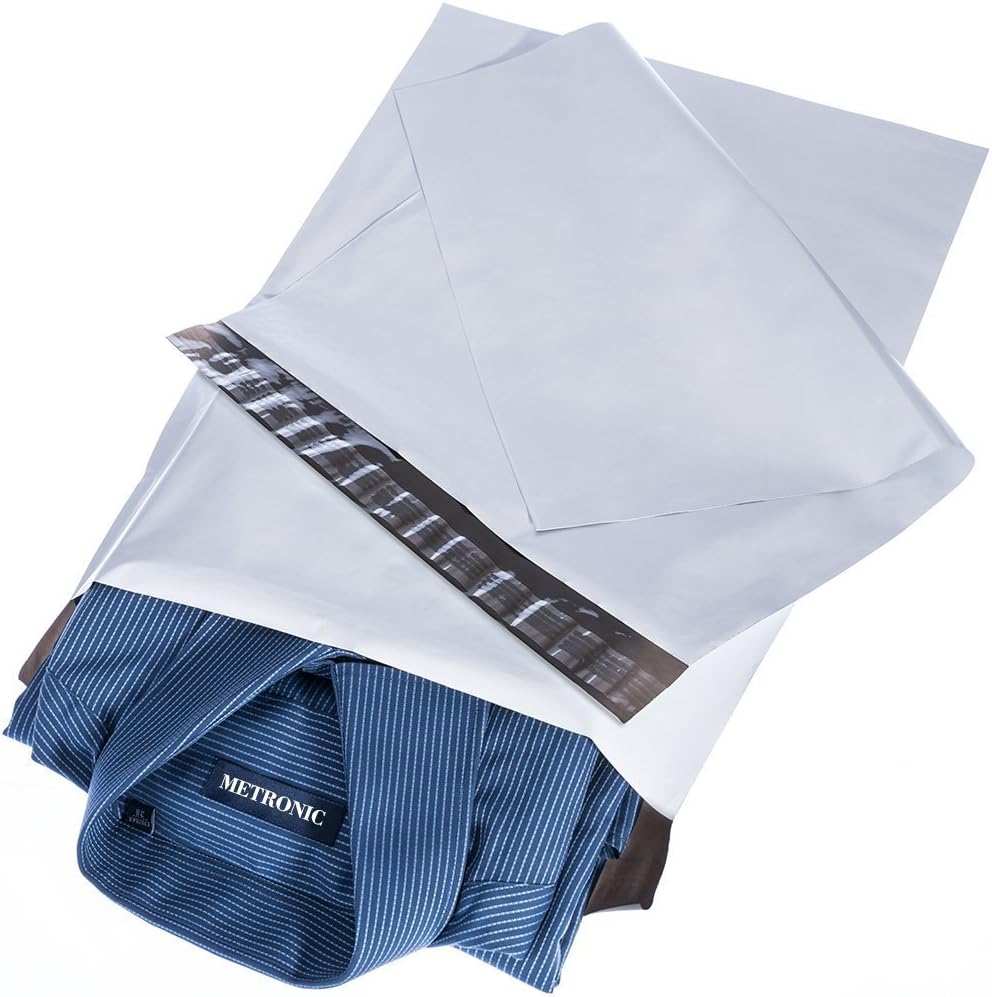 Metronic 9x12 Inch White Poly Mailers 100 Pack – Self-Sealing Shipping Envelopes, Waterproof & Tear-Proof Mailing Bags for E-Commerce Packaging