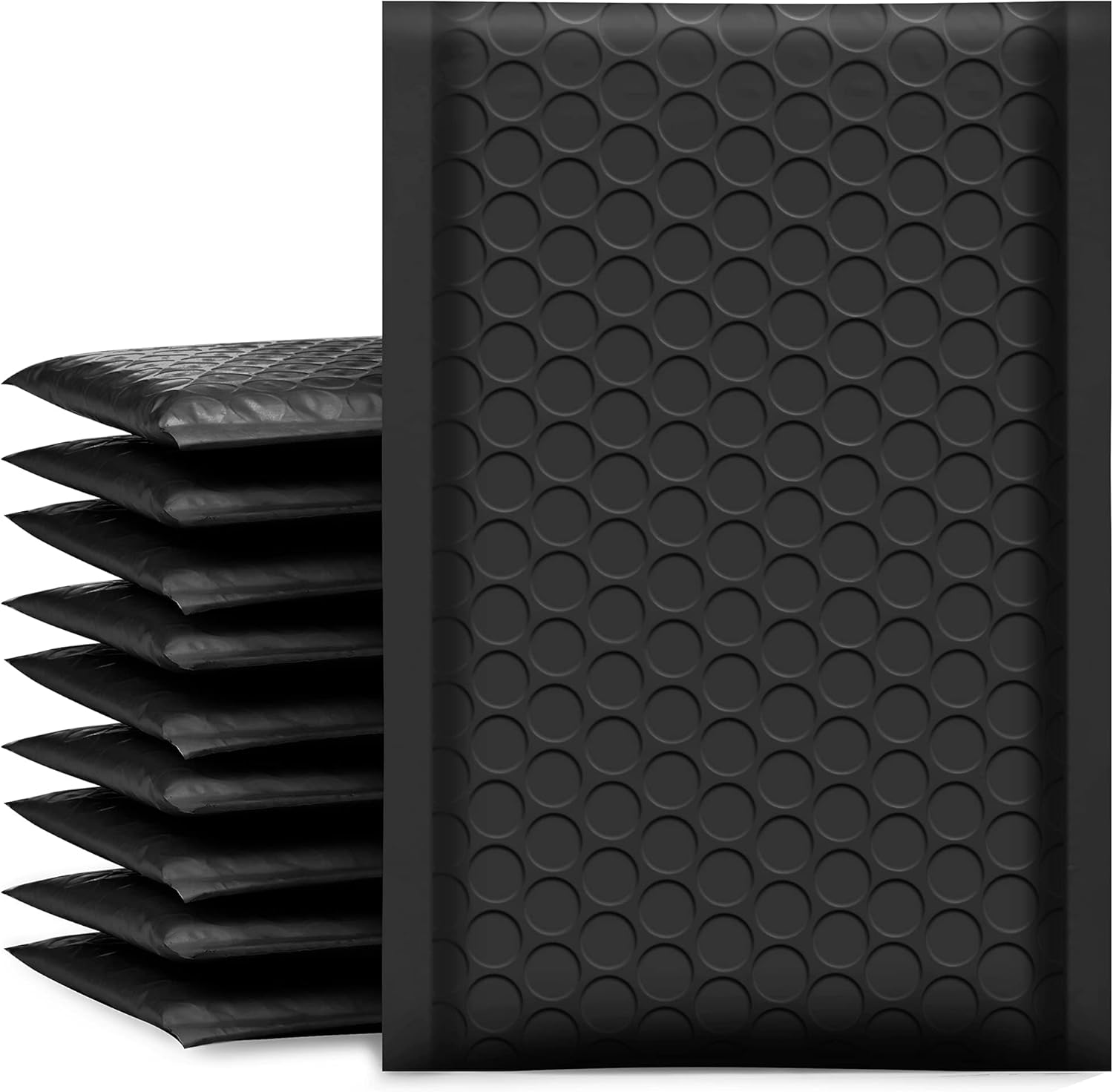 UCGOU 4x8 Inch Black Poly Bubble Mailers (50 Pack) – Self-Seal Padded Shipping Envelopes, Waterproof & Tear-Resistant Mailing Bags for Small Business Packaging