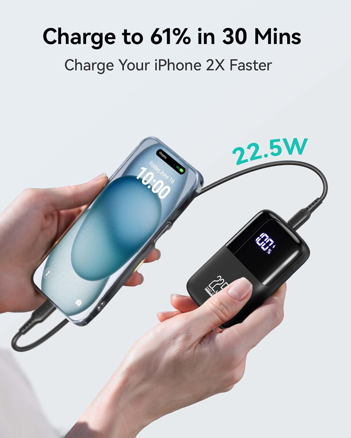 INIU 10000mAh Power Bank 22.5W Fast Charging, Ultra-Compact Portable Charger USB-C In & Out, 3-Port Mini Battery Pack with Built-in Phone Stand for iPhone 17/16/15/14/13 Pro Max, Samsung S25/S24, Google Pixel & Tablets