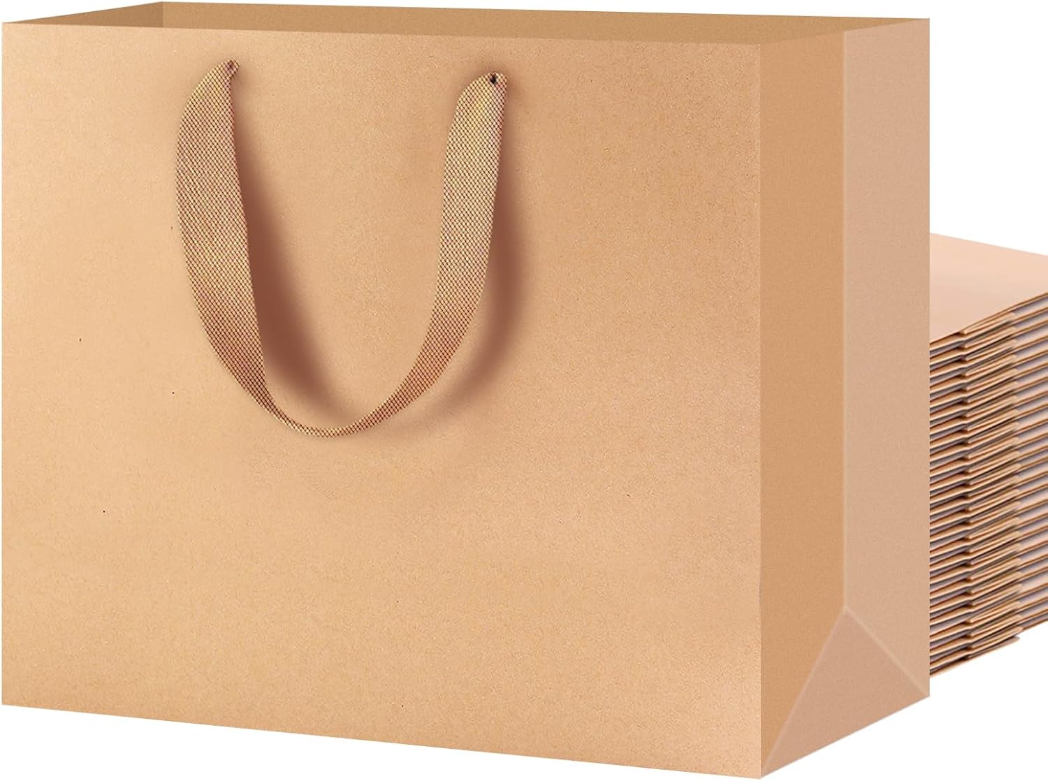 SHIPKEY Extra Large Kraft Paper Gift Bags with Handles (10 Pack, 16x6x12 Inch) – Durable Brown Shopping Bags, Eco-Friendly Retail & Party Packaging Bags