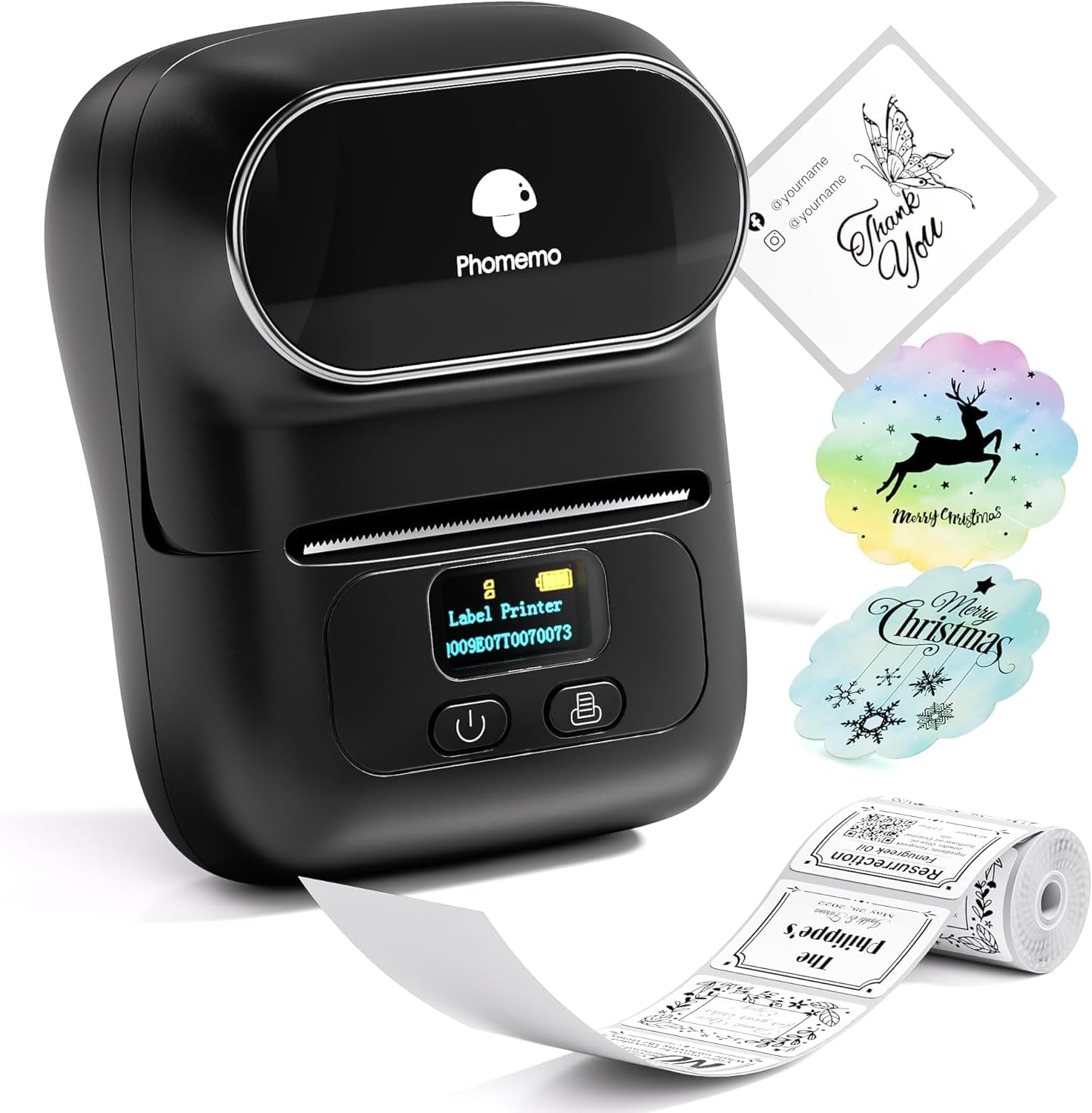 Phomemo M110 Bluetooth Thermal Label Printer – Portable Sticker, Barcode & Shipping Label Maker for Clothing, Jewelry & Small Business | iOS & Android | Arabic & English Support