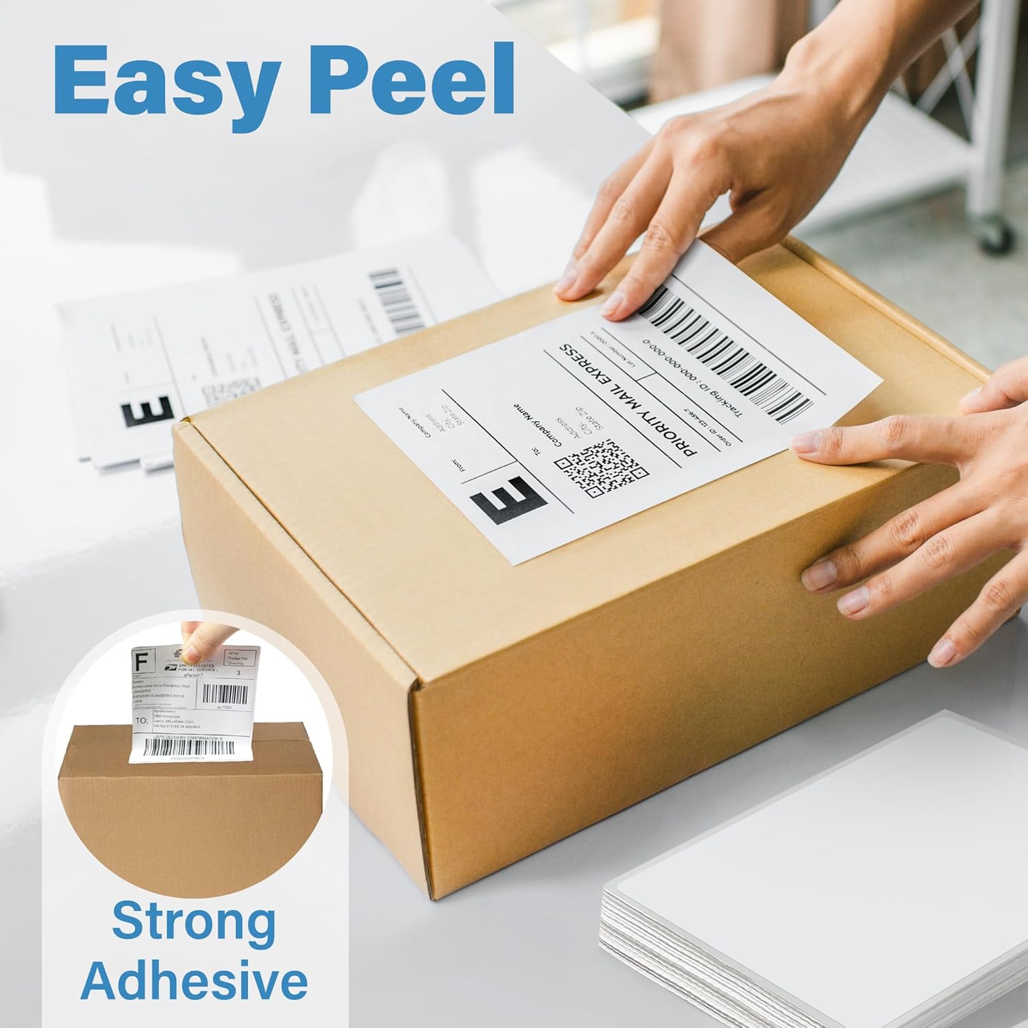 LotFancy 4x6 Direct Thermal Shipping Labels – 4 Rolls (1000 Labels Total, 250/Roll), 1" Core, Perforated White Mailing Labels Compatible with Zebra 2844, ZP-450, ZP-500, ZP-505 Printers