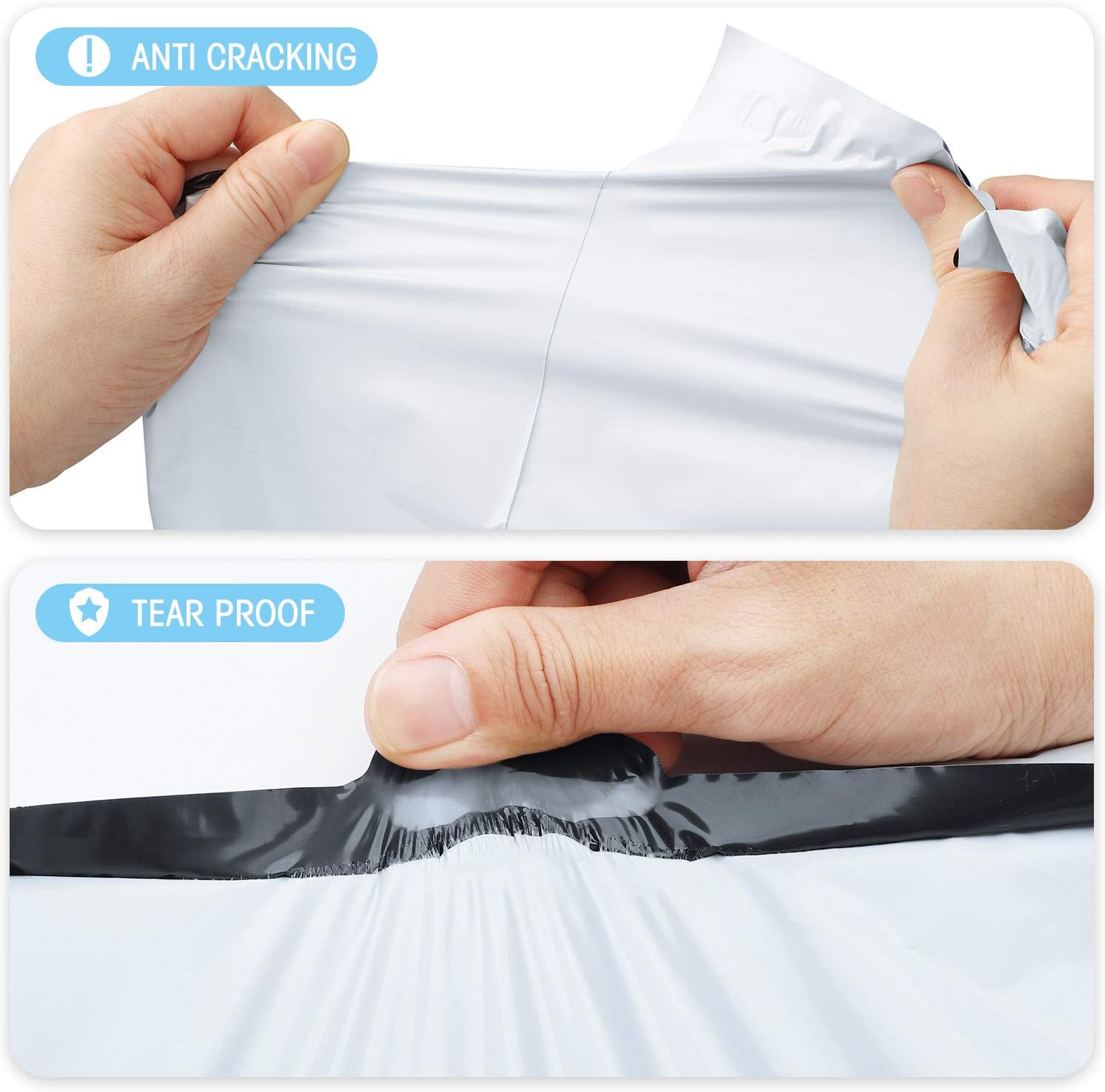 Fuxury 10x13 Inch White Poly Mailers 200 Pack – Self-Sealing Shipping Envelopes, Waterproof & Tear-Resistant Mailing Bags for Clothing, Boutique Packaging & Small Business Supplies