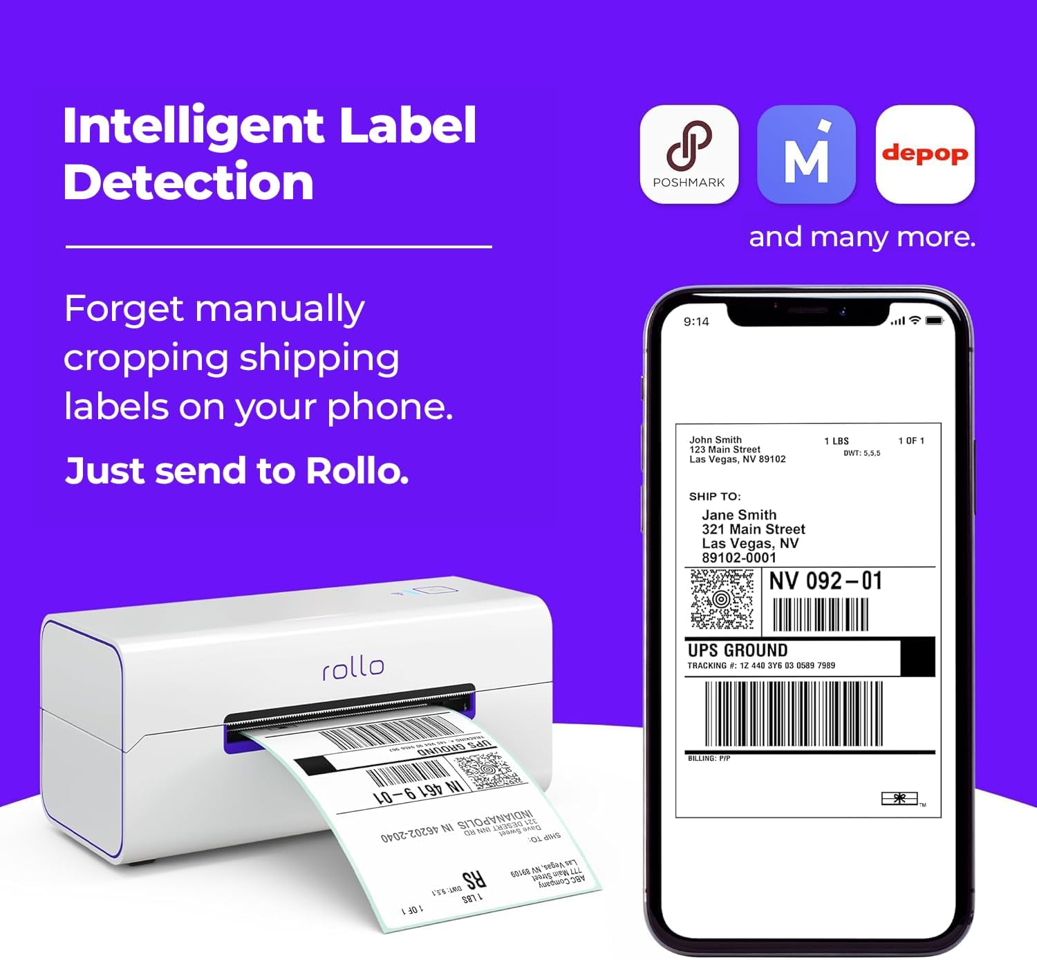 Rollo Wireless Label Printer 4x6 – WiFi Thermal Shipping Label Printer with AirPrint for iPhone, iPad, Mac, Compatible with Windows, Android, Chromebook & Linux.