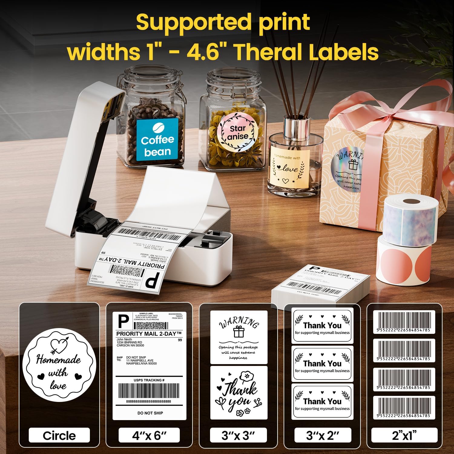 Phomemo Bluetooth Thermal Label Printer 4x6 Shipping Label Printer – Wireless Label Maker for Home, Office & Small Business, Compatible with Amazon, Shopify, eBay, Royal Mail & Hermes
