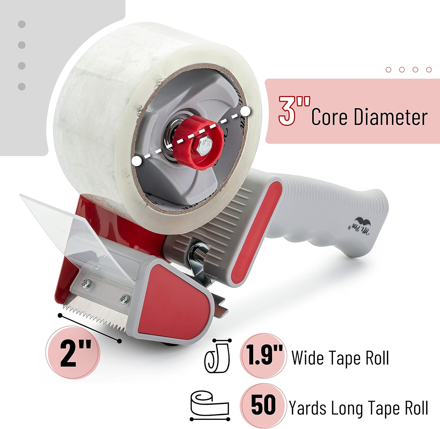 Mr. Pen Packing Tape Dispenser Gun 2-Inch (2 Pack) with 2 Rolls Clear Tape – Heavy Duty Tape Gun for Packaging, Moving & Shipping Boxes