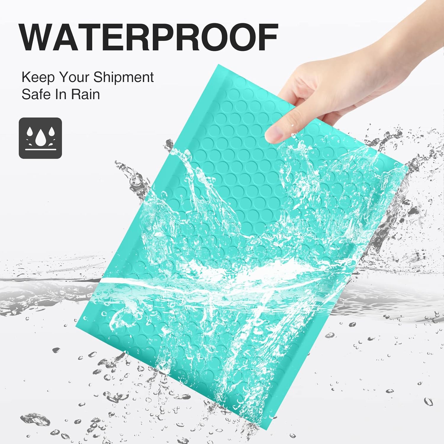 UCGOU 4x8 Inch Teal Poly Bubble Mailers 50 Pack | Self-Seal Padded Shipping Envelopes | Waterproof, Tear-Resistant Small Mailing Bags for Jewelry, Cosmetics & Small Business Packaging